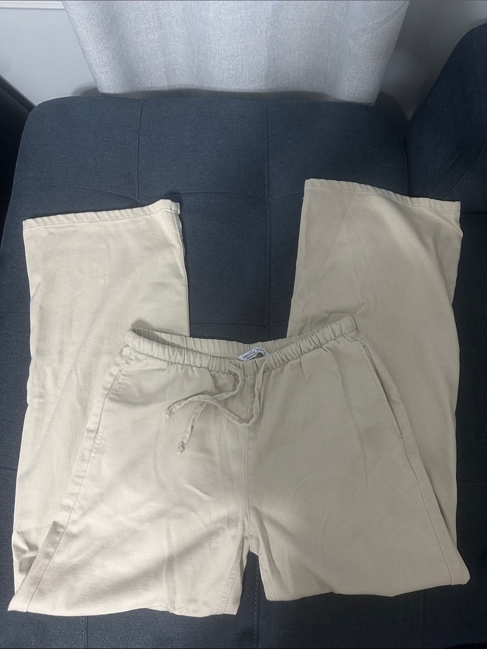 Women's Casual Drawstring Pants in Light Beige
